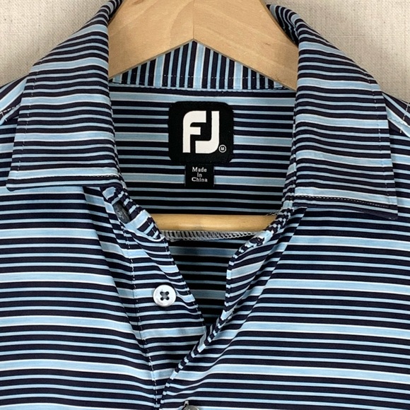 FootJoy~Men’s Striped Performance Golf‎ Polo~Sz M - Picture 3 of 12